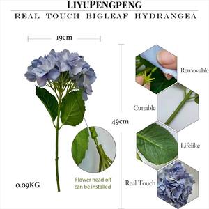 Decoraciones de boda de alta calidad, flores de <span class=keywords><strong>Hortensia</strong></span> de tacto real, hortensias artificiales de látex, <span class=keywords><strong>Hortensia</strong></span> blanca y <span class=keywords><strong>rosa</strong></span>, novedad - Product Image 2