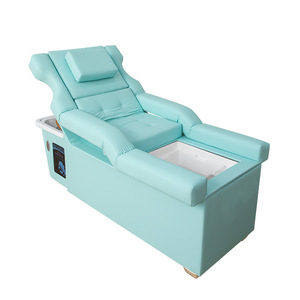 All-in-One Foot Spa Shampoo Bed with Water Circulation & Steam Therapy – Professional Head & Foot Massage <b>Table</b> for Salon, Barbe - Product Image 3
