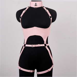 Sabuk Garter seksi harnes kulit PU stoking tali ikatan wanita sabuk suspender BDSM baju klub pakaian dalam Halter Harness - Product Image 4