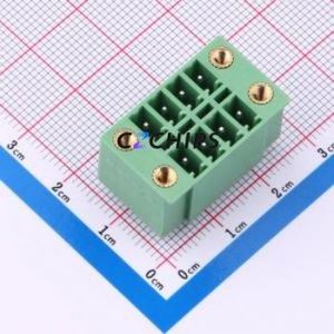 DB2EVHBM-3.81-2*4P-GN Plug-in Terminal Block Through hole,P=3.81mm Board-to-Board / Socket - Closed Screw Fixing 2x4P 3.81mm - Product Image 1