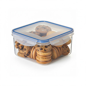 Food Storage <b>Container</b> Square Plastic With Lid For Kitchen <b>Refrigerator</b> Microwave Use - Product Image 4