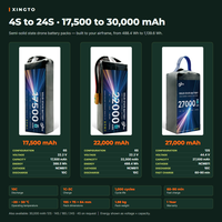 XINGTO Odm 360 Wh/kg Cellules 4s 6s 12s 24s 17500 22000mah 27000mah 30 Ah 222v 444v Haut débit Solidstate Uav Avion Lipo Batterie