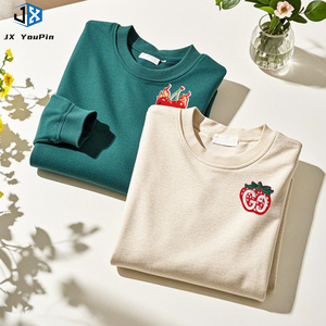 <span class=keywords><strong>Sweat</strong></span>-shirts à col rond personnalisés OEM pour femmes/unisexe, avec logo brodé, impression en relief, technique délavée, sweats à capuche unisexes vierges - Product Image 2