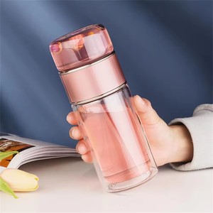 Grosir kaca dinding ganda teh dan pemisah air botol teh kaca pinggiran atas botol air kaca dengan pembuat teh - Product Image 3