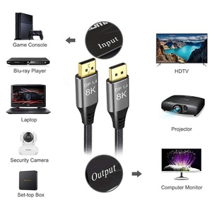 Voor kabel 1.4 8K 60Hz 4K 144Hz 2K 240Hz 32,4 Gbps gevlochten mannelijk naar mannelijk voor computergamingmonitor - Product Image 3