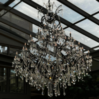 Nordique Rococo Fer Fumée Rond Hôtel Grand K9 Cristal De Luxe Suspendu Éclairage Vintage lustres de mariage