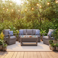 Einzigartiges Design Hochwertige Outdoor Rattan Aluminium Möbel Garten Sofa Set Patio Sofa Set für Innenhof und Park