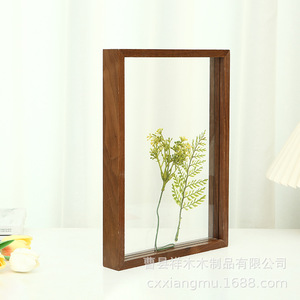 Wooden Photo <b>Frame</b> Rectangle Solid Wood Handmade Display Stand For Dried Flowers Decorative - Product Image 4
