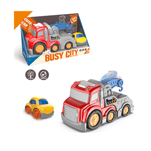 Vente en gros de voitures à inertie en plastique de dessins animés pour enfants, jouets pour garçons, <span class=keywords><strong>grue</strong></span>, véhicules, camions de construction - Product Image 1