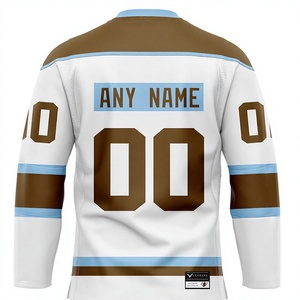 Maillots de hockey imprimés OEM avec logo personnalisé et nom de l'équipe, uniformes de hockey sur glace 100 % polyester à séchage rapide - Product Image 2