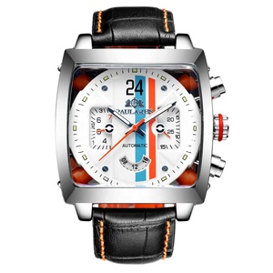 Paulareis Men's Watch Fully <b>Automatic</b> Mechanical Multifunctional Luminous Leather Square Mens Watches Top Brand Luxury - Product Image 2