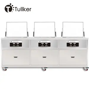 Tullker 264L 3600W Three Chamber DX5 Printhead Cylinder Immersion Ultrasonic Cleaner Degrease Machine Head Car Engine Block Part