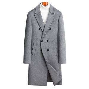 Nouveau <span class=keywords><strong>Manteau</strong></span> en Laine Tweed Double Face Mi-long Haut de Gamme Croisé pour <span class=keywords><strong>Homme</strong></span> LbJoychuang Automne-<span class=keywords><strong>Hiver</strong></span> 2026 - Product Image 1