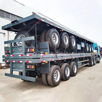 Semi-remorque plateau porte-conteneurs de 40 pieds à 3 essieux, remorque de transport robuste pour la logistique de marchandises commerciales