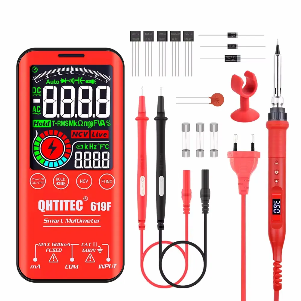 Penjualan langsung dari pabrik Q619F Multimeter Digital cerdas dan Analog dengan setelan solder layar LED Digital