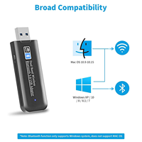 Adaptador WiFi USB 3.0 de 1300Mbps, Doble Banda 2.4G 5G, Adaptador de Red Inalámbrica BT5.0, Dongle WiFi para PC, Laptop, Computadora de Escritorio