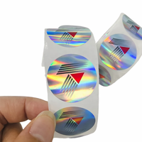 Rouleau d'autocollants holographiques personnalisés, étiquettes en vinyle imperméables pour l'emballage et la marque