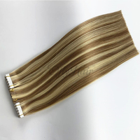 Extensions de cheveux naturels 100% humains de qualité supérieure 12A, double épaisseur, pointes épaisses, 40 pièces par paquet, extensions à bandes adhésives droites, vente en gros
