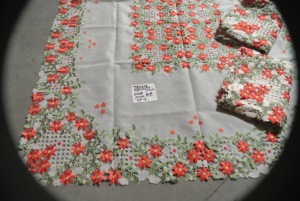 Polyester/Cotton Nonwoven Floral Embroidered Disposable <strong>Square</strong> <strong>Tablecloth</strong> with Cutwork for Wedding &amp; Home Use - Product Image 5