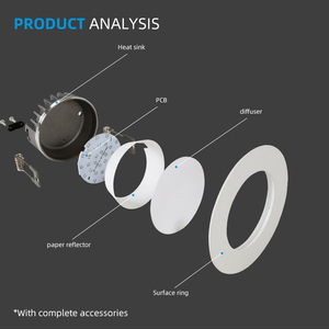 Allway skd bán buôn nhà máy lõm gắn chống Dazzle hình tròn nhôm văn phòng 3 5 7 9 12 <span class=keywords><strong>20</strong></span> 30 wát LED bảng điều chỉnh đèn - Product Image 2