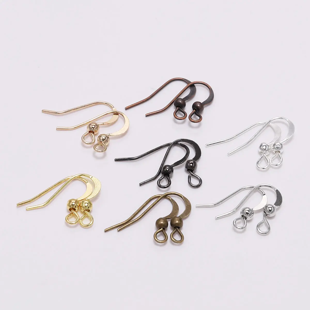 Custom Diy Components Gold Plated Earwire Ear Wire Earring findings Fish Hooks For Jewelry Accessories