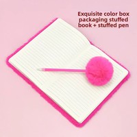 Cuaderno de Peluche con Bolígrafo, Caja de Regalo en Forma de Corazón, Set de Regalo de Recuerdo para San Valentín, Kit de Diario, Estilo Fresco