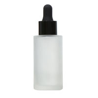 Bouteille d'huile à bouchon argenté en verre dépoli de 30ml pour crème de sérum de soin de la peau gouttes pour les yeux avec joint à bouchon à vis