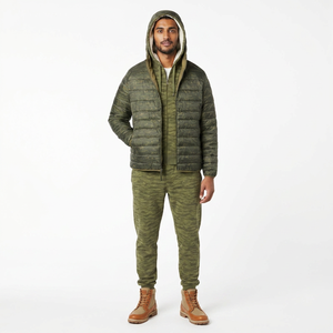 Veste d'hiver décontractée pour homme en toile matelassée de qualité supérieure, style urbain, motif uni, séchage rapide, respirante, longue - Product Image 1
