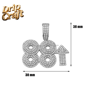 จี้ตัวเลขฮิปฮอป <span class=keywords><strong>88</strong></span> ชุบทองคำแท้ด้วยเซอร์โคเนียมเต็มตัว สำหรับผู้ชายและผู้หญิง เครื่องประดับแฟชั่นสั่งทำได้ - Product Image 5