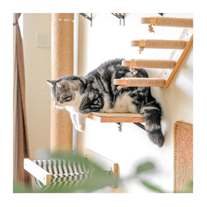 Mensole <span class=keywords><strong>da</strong></span> <span class=keywords><strong>Parete</strong></span> per Gatti con Tappetino in Sisal, Mensola Galleggiante in <span class=keywords><strong>Legno</strong></span> Massello <span class=keywords><strong>di</strong></span> Gomma con Installazione Migliorata, <span class=keywords><strong>Albero</strong></span> <span class=keywords><strong>da</strong></span> <span class=keywords><strong>Parete</strong></span> per Gattini - Product Image 4