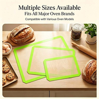 Tapis de cuisson en silicone personnalisable avec bordure verte, logo, couleur, taille et style sur mesure, renforcé de fibres de verre, antiadhésif, pour friteuse à air