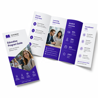 Impresión de Folletos de Arte Multipanel Personalizados, Guía de Programas Educativos, Catálogo, Impresión Offset CMYK, Laminación de Película, Encuadernación Perfecta