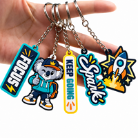 Porte-clés en PVC personnalisés avec impression UV, promotionnels, en gros, avec logo personnalisé, style dessin animé, pour breloque de sac