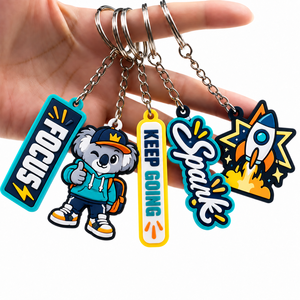 Llaveros de PVC con impresión UV de dibujos animados promocionales al por mayor de fábrica, llaveros de anime con logotipo personalizado para colgar en la mochila - Product Image 5