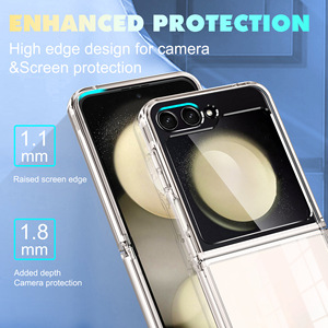 עבור גלקסיה Samsung z z להעיף 5-תיק שקוף מתקפל רך tpu קשה גביש טלפון pipe z גלקסיה 3 6 5g כיסוי ברור - Product Image 3