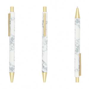 Stylo bille publicitaire blanc mat à bas prix, personnalisable, pour entreprise, en métal, fournisseur d'usine - Product Image 2