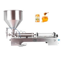 Machine semi-automatique à piston pneumatique pour bouteilles en verre, flacons, chocolat, miel, crème, beurre de cacahuète, shampoing, vernis à ongles, huile