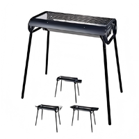 Barbecue au charbon de bois pliable en acier inoxydable, durable et léger, pour 3 à 5 personnes, idéal pour le camping en plein air et l'utilisation dans la cour.