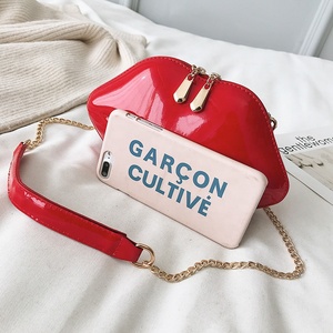 4 couleurs créatives de luxe brillant Pu femmes à grandes lèvres Double curseur Mini sac à main messager avec <span class=keywords><strong>compartiment</strong></span> interne - Product Image 6