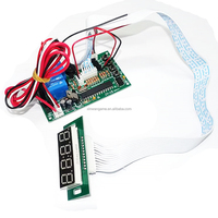 JY-15B Minuteur Sélecteur de Pièces Monnayeur 12V avec Carte d'Adaptation d'Alimentation, Dispositif de Contrôle du Temps Multi-Pièces pour Machines à Laver, Distributeurs Automatiques et Jeux d'Arcade