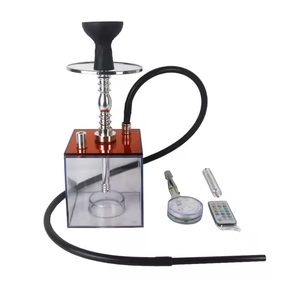 Ensemble complet de <span class=keywords><strong>chicha</strong></span> carrée en acrylique avec tuyau, boîte à <span class=keywords><strong>chicha</strong></span>, éclairage LED RGB élégant, chauffe-tabac en acier inoxydable, <span class=keywords><strong>chicha</strong></span> narguilé - Product Image 3