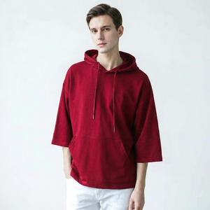 Sudadera con Capucha Personalizable para Hombre, Corte Ajustado, Jersey Sólido de Poliéster/Algodón, Logotipo Frontal, Transpirable, Informal, para Verano, OEM - Product Image 2