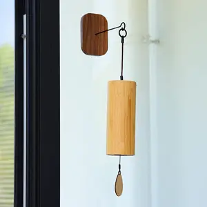 Бамбуковый колокольчик с 4 видами украшений, Колокольчик для садового декора