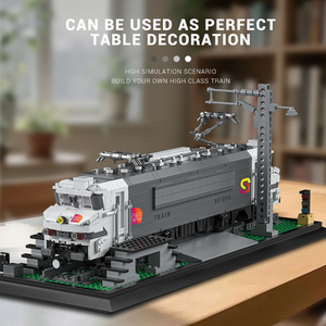 ชุดรถไฟไฟฟ้า Reobrix 66803 BB15000 สีเทา รถไฟบรรทุกหนัก พร้อมอุปกรณ์พันธุ์ไฟฟ้าและฉากหลังภูเขา สำหรับนักสะสมผู้ใหญ่ - Product Image 5