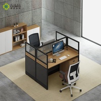 Station de travail de centre d'appels moderne en gros, 7 places, cloison de bureau en verre, modulaire, convertible, extensible, bureau de bureau