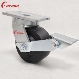 Ultra-Schwerlast Industrielle Stahlrollen 6 Zoll Nylonrad Schwenkrolle Metallprofil Bremsen Kugel-/Rollenlager Verzinkt 1 - Product Image 4