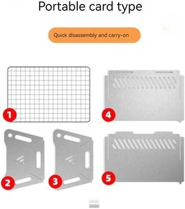 Portable Folding Compact Fire Pit Grill Stainless Steel <b>Mini</b> Charcoal BBQ Grill for Camping Picnic - Product Image 5