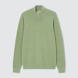 <span class=keywords><strong>Pull</strong></span> en maille décontracté personnalisé pour homme, col zippé, manches longues, en coton - Product Image 5