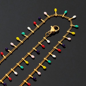 Multicolor Enamel <b>Beads</b> Bracelet Sweet Bangle Feet <b>Anklet</b> Femme Personality Jewelry Party Gifts - Product Image 2
