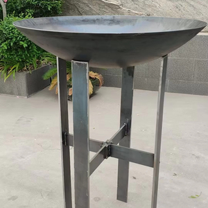 Brasero de Acero Corten Rústico para Exteriores, Brasero Redondo de Acero para Camping, Diseño de Barbacoa, Portátil, Tamaño Personalizado, Estilo Brasero - Product Image 1